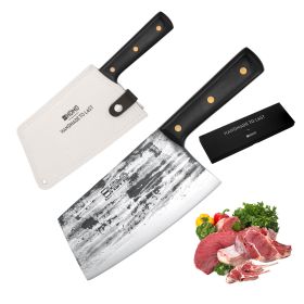 Meat Cleaver Knife Heavy Duty Bone Chopper, High Carbon Steel Hand Forged Meat Cutting Knife With Full Tang Handle For Cooking Chef's Gifts