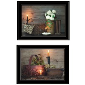 Trendy Decor 4U "Baskets and Flowers" Framed Wall Art, Modern Home Decor Framed Print for Living Room, Bedroom & Farmhouse Wall Decoration by Susie Bo