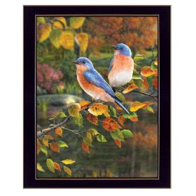 "Bluebirds" by Kim Norlien, Ready to Hang Framed Print, Black Frame