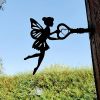 1pc Angel On Branch Steel Silhouette Metal Art Fairy Silhouette Ornament Wall Art Home Garden Yard Patio Outdoor Statue Stake Decoration Perfect For B